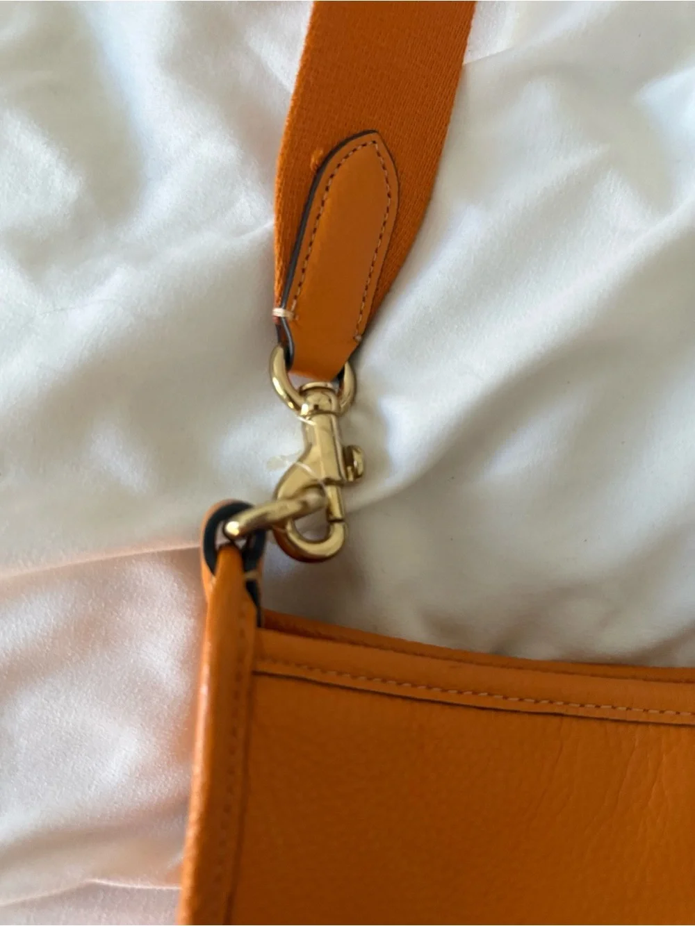 Coach Pebbled Leather Shoulder Bag in Burnt Orange